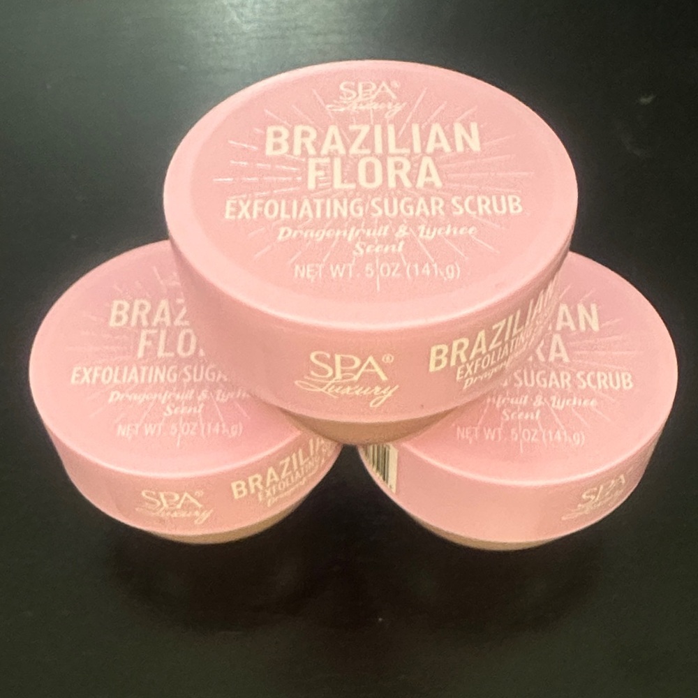 3 Spa Luxury Viral Brazilian Flora Exfoliating Sugar Scrub set